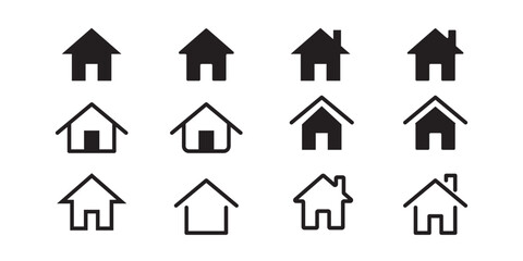 set of house icons vector stock illustration