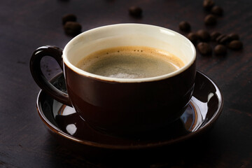 Coffee cup and coffee beans 