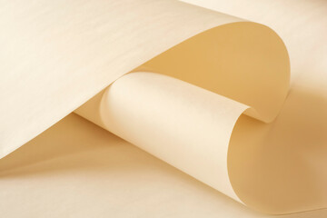 A large long sheet of paper in a warm vintage color as a background.