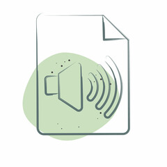 Icon Audio File. related to Podcast symbol. Color Spot Style. simple design editable. simple illustration