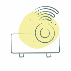 Icon Projector. related to Podcast symbol. Color Spot Style. simple design editable. simple illustration