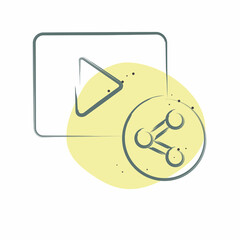 Icon Share. related to Podcast symbol. Color Spot Style. simple design editable. simple illustration