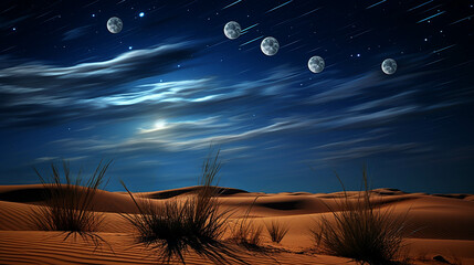 landscape with moon  high definition(hd) photographic creative image

