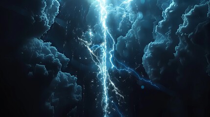 Fototapeta premium Clouds and lightning banner for competition and VS concept background. 