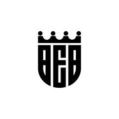 BEB letter logo design with white background in illustrator, cube logo, vector logo, modern alphabet font overlap style. calligraphy designs for logo, Poster, Invitation, etc.