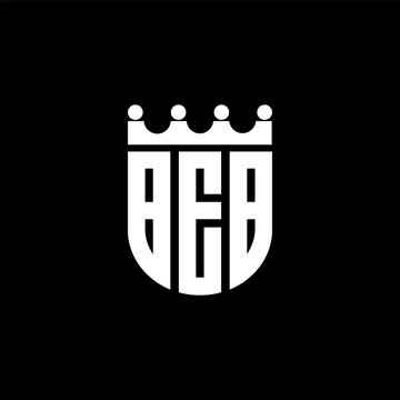 BEB letter logo design with black background in illustrator, cube logo, vector logo, modern alphabet font overlap style. calligraphy designs for logo, Poster, Invitation, etc.
