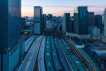 東京都市風景　早朝の東京駅