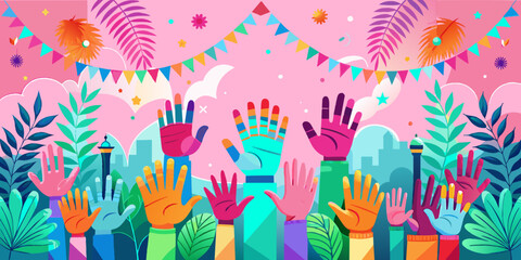 Unleash the Colors! Holi Festival colorful Vector art
