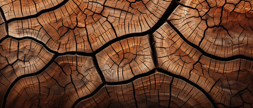 A macro exploration. Revealing the intricate patterns and textures of a tree trunk up close, showcasing the natural beauty and history embedded in its rings and scars. Background for design