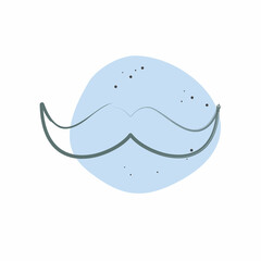 Icon Mustache. related to Fashion symbol. Color Spot Style. simple design editable. simple illustration