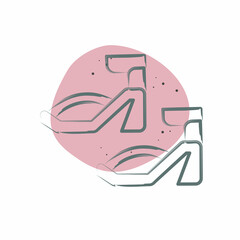 Obraz premium Icon Sandals. related to Fashion symbol. Color Spot Style. simple design editable. simple illustration