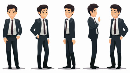 Character businessman flat vector isolated on white