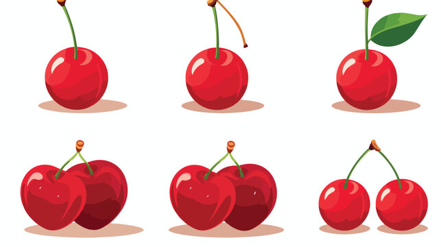 Cherry fruit icon design flat flat vector