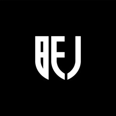 BFJ letter logo design with black background in illustrator, cube logo, vector logo, modern alphabet font overlap style. calligraphy designs for logo, Poster, Invitation, etc.