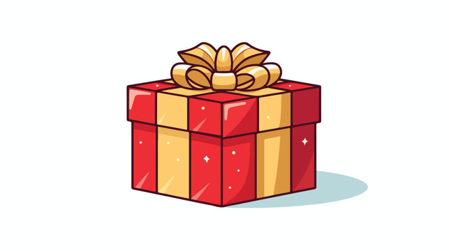 Christmas gift box iconflat design editable stroke f