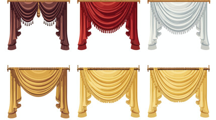 Classic curtains . curtains . lambrequin flat vector