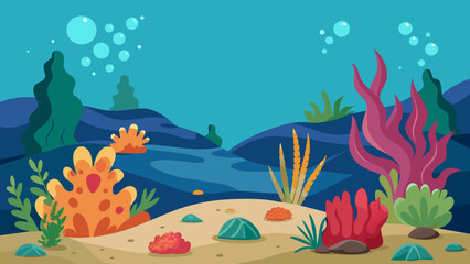 Obraz na płótnie Canvas Vibrant Coral Reef Vector Art Dive into Stunning Underwater Imagery