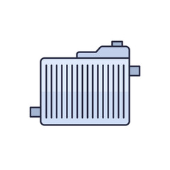 car radiator icon with outline