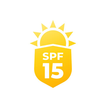 SPF 15, UV or sun protection icon