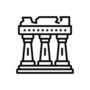 Black line icon for athens