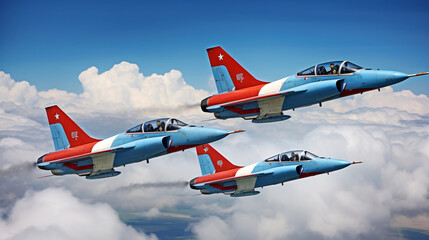 Aerobatic team Rus on the L trainer aircraft .. - obrazy, fototapety, plakaty