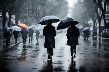 people under rain