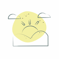 Icon Sunset. related to Kenya symbol. Color Spot Style. simple design editable. simple illustration