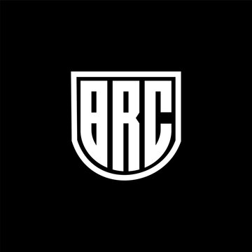 BRC letter logo design with black background in illustrator, cube logo, vector logo, modern alphabet font overlap style. calligraphy designs for logo, Poster, Invitation, etc.