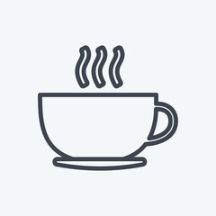 Icon Coffee Cup. suitable for party symbol. line style. simple design editable. design template vector. simple symbol illustration