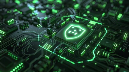 Digital Fortress Illuminated Circuit Board with CuttingEdge Encryption Technology