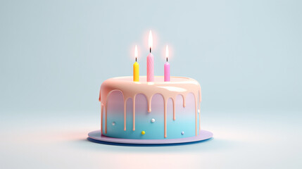 birthday cake minimalistic pastel colors