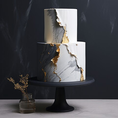 modern luxury  cake on the dark background