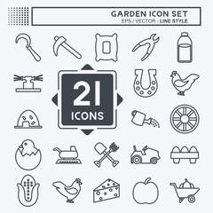 Garden Icon Set. suitable for Education symbol. line style. simple design editable. design template vector. simple symbol illustration