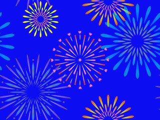 花火のシームレスパターンB