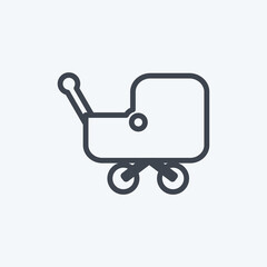 Icon Stroller 1. suitable for Baby symbol. line style. simple design editable. design template vector. simple symbol illustration