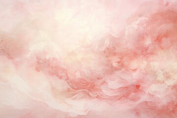 Rose and white painting with abstract wave patterns