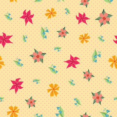 Small spring flowers seamless vector pattern design