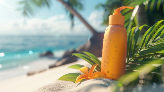 Sunscreen displayed against a backdrop of breathtaking natural scenery