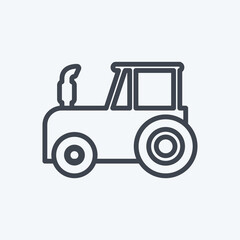 Icon Tractor. suitable for Garden symbol. line style. simple design editable. design template vector. simple symbol illustration