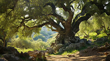 Ancient centuries old Cork Oak tree