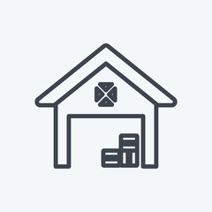 Fototapeta na wymiar Icon Warehouse. suitable for Garden symbol. line style. simple design editable. design template vector. simple symbol illustration