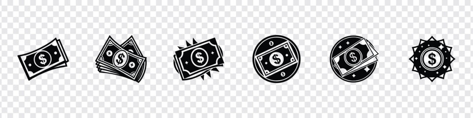 Flat dollar icon.Money. Line Icon Vector. Payment system. Coins and Dollar cent Sign, Cash IconSet a various kind of money. dollar icon, money icon