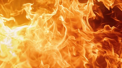 Blazing intense fire background texture - An intense, full-frame image of roaring flames with intricate details of fire textures, representing heat and energy