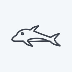 Icon Dolphin. suitable for Sea symbol. line style. simple design editable. design template vector. simple symbol illustration