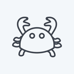 Icon Crab. suitable for Sea symbol. line style. simple design editable. design template vector. simple symbol illustration