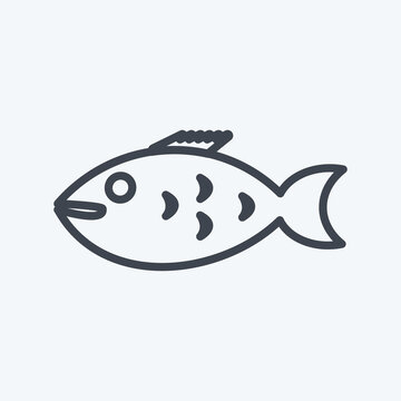 Icon Clown Fish. suitable for Sea symbol. line style. simple design editable. design template vector. simple symbol illustration