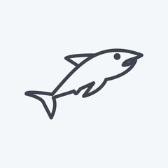 Icon Shark 2. suitable for Sea symbol. line style. simple design editable. design template vector. simple symbol illustration