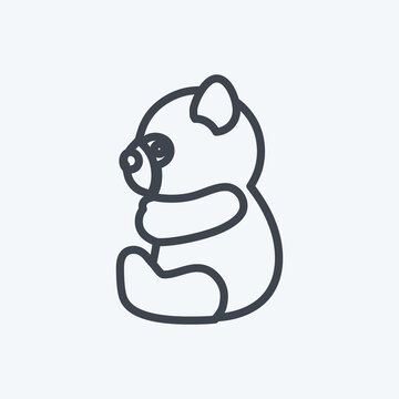 Icon Panda. suitable for Animal symbol. line style. simple design editable. design template vector. simple symbol illustration