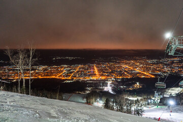 Yuzhno-Sakhalinsk, Match 03.2024 Ski resort Mountain Air Resort, Yuzhno-Sakhalinsk, Russia.