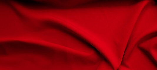 Red Fabric Background Texture Silk Linen Cloth Satin Luxury Abstract Material Dark Elegant Gradient...